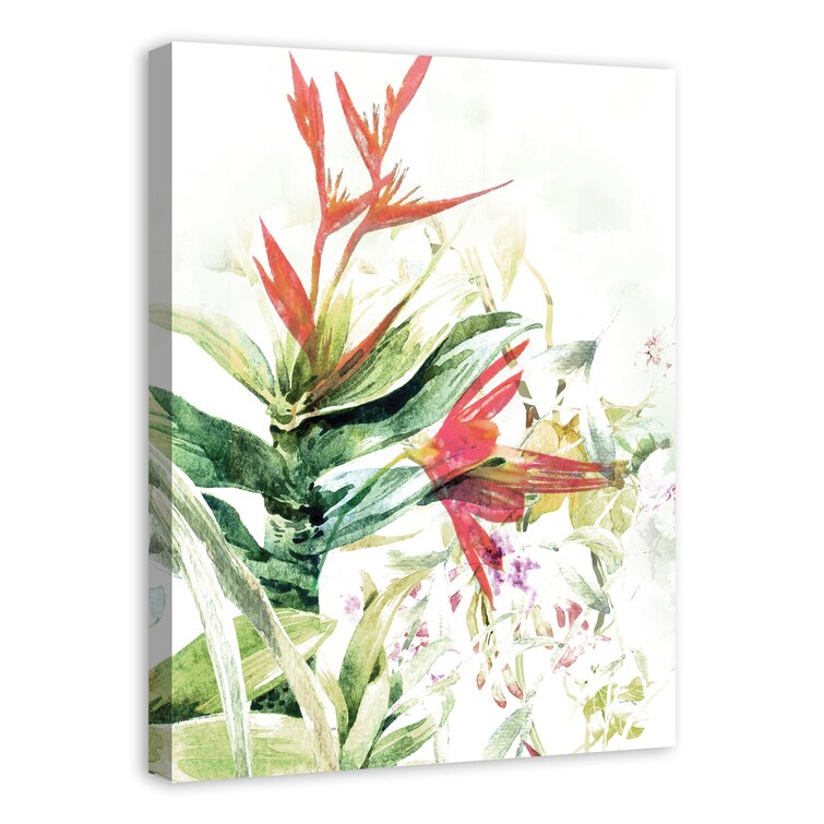 Bay Isle Home Tropical Floral On Canvas Print Reviews Wayfair   Tropical Floral On Canvas Print 